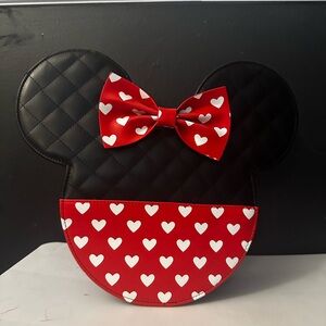 Loungefly Black and Red Heart Crossbody Bag
